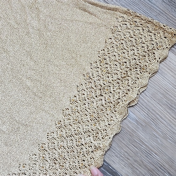 St. John Metallic Gold Sleeveless Blouse - Picture 13 of 16